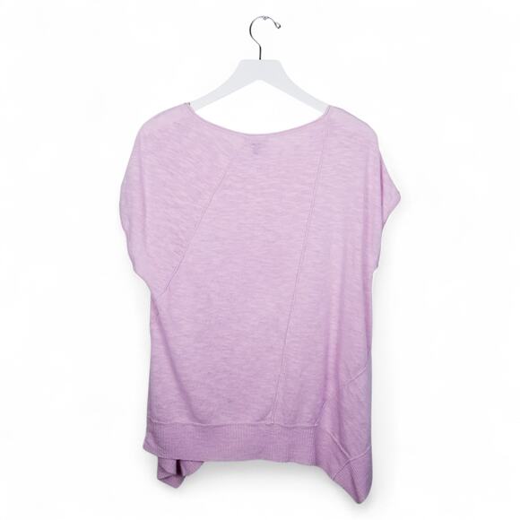 EILEEN FISHER Linen Cotton Blend Slub Knit Lilac Assym Sleeveless Top - XL - Picture 3 of 7